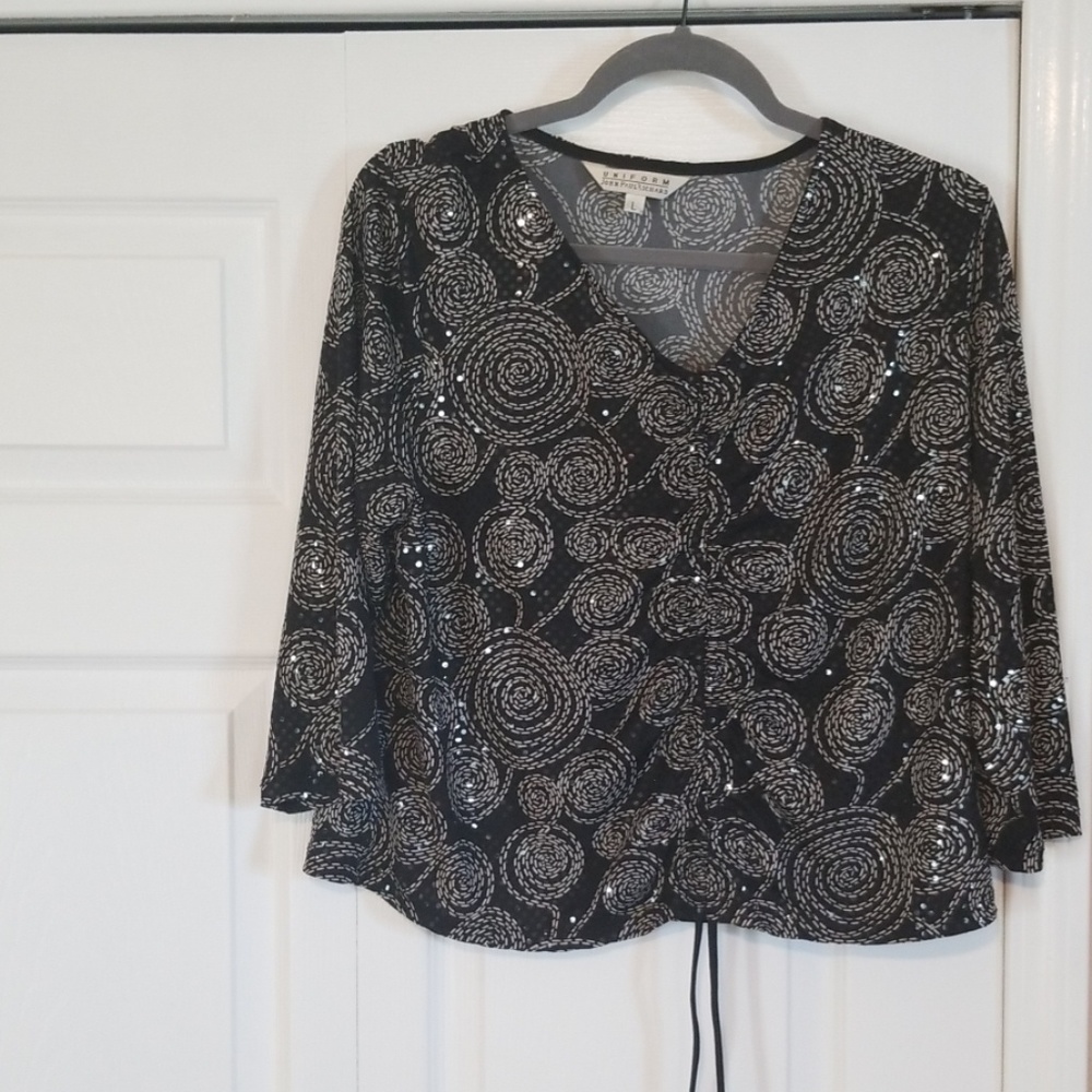 John Paul ladies blouseblack sequins